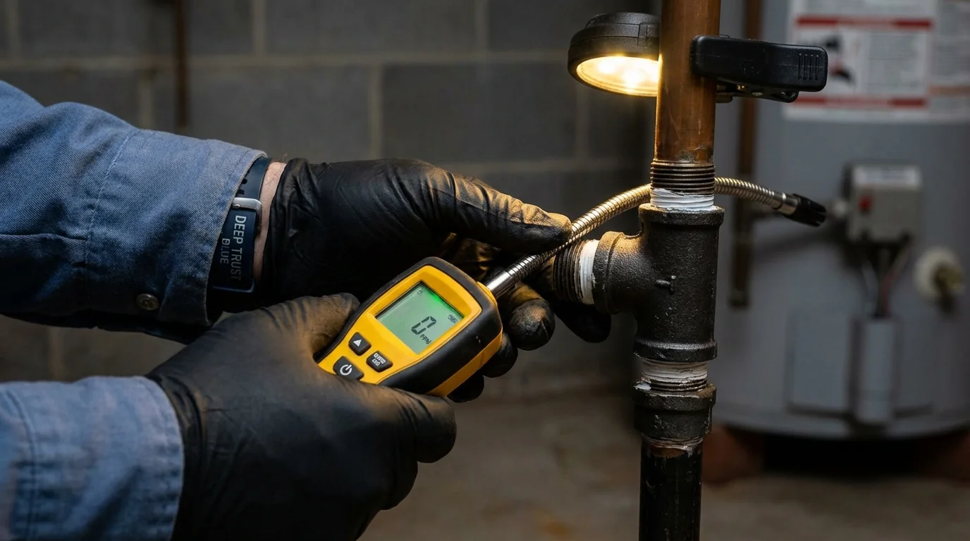 Gas leak detection with electronic sniffer by Johns Plumbing LLC in Sabana Hoyos