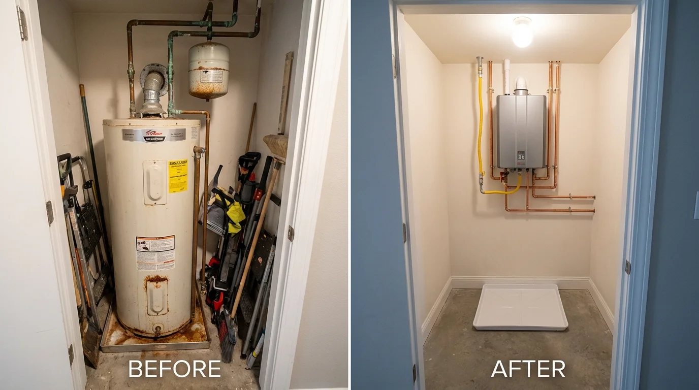 Tank water heater versus wall-mounted tankless unit comparison for Sabana Hoyos, PR homeowners